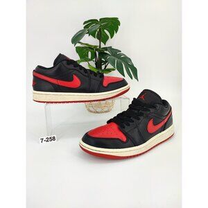 Nike Women's Air Jordan 1 Elevate SE Low Bred Black and Red Sneakers Size 7.5 US